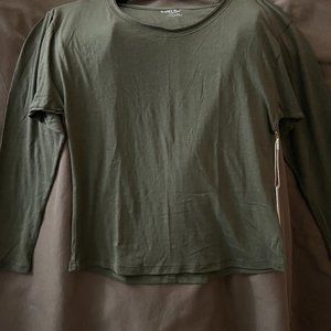 Ramy Brook Long Sleeve Knit Top, Size XXS, Olive, NWT